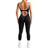 STARBILD Tuta Sportiva Donna Schiena Nuda, Jumpsuit Senza Cuciture Push Up, Tutina Aderente Senza Maniche, Monopezzi Intero per Fitness Yoga Palestra Tempo Libero, Stampa Leopardata - Rosa M