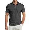Generic Polo Bianca Uomo Polo da Golf per Uomo Classica a Maglia in Tinta Unita Traspirante Comoda Casual a Maniche Corte da Indossare Tutti i Giorni Camicia Ricamato Colletto Polsino a Costine Ufficio