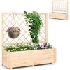HOMASIS Fioriera con Grigliato per Rampicante, Vaso con Spalliera da Esterno con Sistema di Drenaggio, Portapiante Orto Rialzato da Giardino, Terrazzo, Balcone (98 x 35 x 101 cm)