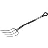 Fiskars Forcone con 4 denti, Per letame e fieno, Lunghezza: 137 cm, Denti in acciaio al boro di alta qualità, Grigio/Nero, Ergonomic, 1001695