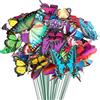 Woohome Set di 200 Pz Farfalle Decorative Giardino, 4 Dimensione Pali da Giardino con Farfalle e Libellule da Giardino per Esterni Cortile Terrazza Fioriera Vaso di Fiori Giardino Decorazione