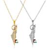 ZENRUIMING 2 collane con ciondolo a forma di bandiera palestinese, placcata in lega di zirconia 18 k, Zinco, Zirconia cubica