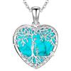Odinstone Collana Albero della Vita Ciondolo Cuore Albero della Vita Pietra di luna Catena Famiglia Madre Figlio Gioielli da donna Regali per mamma figlia