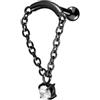 PIERCINGLINE Piercing per orecchio in acciaio chirurgico con catena ad arco e cristallo, piercing come orecchino, helix o trago in 4 colori alla moda, 1.2 mm, Acciaio inossidabile, Nessuna gemma