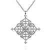 Namana Collana con Ciondolo Arabesco, Collana da Donna con Pietre di Zirconia Cubica su Intricati Dettagli in Filigrana