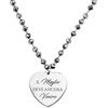 Beloved ❤️ Collana da donna in acciaio con cristalli briolè emozionale - frasi, pensieri, parole con charm - ciondolo pendente a cuore - misura regolabile - incisione - argento (SILVER MOD 4)