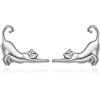 YAFEINI Orecchini in Argento Sterling 925 con Farfalla Fortunata/Gatto/Coniglio/Coniglio/Panda/Gufo Orecchini a Lobo con Animali Carini Gioielli Regali per Donne Mamma Ragazze