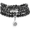 oasymala Bracciale Mala da 6 mm con 108 perline, collana Yoga Zen con ciondolo Buddha e loto per la preghiera (Labradorite)