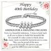KORAS Regalo per 30°, 40°, 50°, 60°, 70°, 80° compleanno, per donne, 30-80 anni, 30°, 40°, 50°, 60°, 70°, 80° compleanno, per mamma, figlia, nonna, amica, 18cm + 5cm or 7.1' + 2' extension, Acciaio