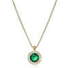 Diamond Treats Collana Donna in Argento Sterling 925 con Pendente Halo e Pietra Centrale Colorata, Zirconi Cubici AAA, Catena Regolabile, Idea Regalo Elegante