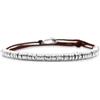 Nato Cuff - Bracciale Argento 925 Wrap avvolgente in Paracord a doppio involucro - Fatto a mano in Francia - Regolabile - Gioiello Uomo o Donna (Marrone)