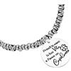 Beloved ❤️ Bracciale da donna, braccialetto in acciaio emozionale con nodini - frasi, pensieri, parole con charms - ciondolo pendente - misura regolabile - incisione (MOD. 5, Silver)
