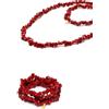 VLNET® | Vestopazzo bracciale - collana elastica | turchese e corallo | Lunghezza 38 cm | ottone, vetro e ceramica | lavorazione artigianale | collezione Coral (CORALLO)