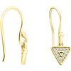SOFIA MILANI - Orecchini da Donna in Argento 925 - Placcati in Oro e con Pietra Zircone - Orecchino Pendente a Triangolo - E1537