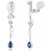 PHNIBIRD Orecchini a Clip Pendenti Donna con Pietra Natale di Settembre Zaffiro Orecchini Blu Anallergici Eleganti Brillanti