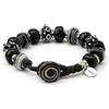 SAGA GIOIELLI Bracciale Colorato con Perle in Vetro - Bracciale Artigianale Multicolore Regolabile 23 cm - Gioiello Unisex Uomo Donna - Idea Regalo Originale (BSVENF7-11)