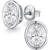 Miaofu Orecchini Uomo Donna Diamanti Uomo Zirconi Argento Diamante Orecchino Donna Con Zirconi Argento,18K Oro Placcata Orecchini E764-7