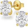 Miaofu 18K Oro Bianco Placcata Orecchini Uomo Donna Simulato Diamante Brillanti s925 Argento Sterlina Zirconi 5mm 6mm 7mm