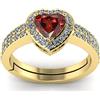 LMDPRAJAPATIS - Anello regolabile in oro 4.25 ratti 3.50 carati con gomma naturale sciolto a forma di cuore, per donne e uomini, regolabile, metallo, granato, adjustable, Metallo, Granato