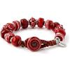 SAGA GIOIELLI Bracciale Colorato con Perle in Vetro - Bracciale Artigianale Multicolore Regolabile 23 cm - Gioiello Unisex Uomo Donna - Idea Regalo Originale (BSVENF7-01)