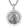 ADMETUS Medaglia sacra in argento 925, sacro amuleto collana protezione ciondolo gioielli regalo religioso per uomo con catene Rolo da 2,5 mm 22+2, Argento sterling, Nessuna pietra preziosa