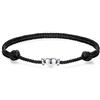 J.Endéar Cavigliera Cuore Argento 925 Donne, Corda Fatta A Mano 32cm Regolabile Amore, Regalo Festa Della Mamma Di Compleanno, Nero
