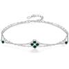 PHNIBIRD Bracciale Trefle con zircone verde gioielli da donna, 19cm, Argento sterling, Zirconia cubica