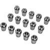 Vroomoto Set di Pinze ER25 Pinza a Molla in Acciaio Al Carbonio Pinza in Acciaio CNC 15 Pezzi 2-16mm Trattata Termicamente Rettificata Fine con Grande di Serraggio per Macchina per
