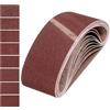 sourcing map Nastri abrasivi in ossido di alluminio, 76 mm x 533 mm, 16 pezzi, grana 40/60/80/120/150/180/240/400, grana per lavorazione del legno, lucidatura dei metalli, affilacoltelli