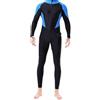 Hoppipola Muta da uomo con cappuccio da 1,5 mm in nylon spandex ad asciugatura rapida anteriore per zip diving muta per nuoto, surf, snorkeling, vela, sport acquatici, nero blu