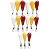 Generico Speciale Bolentino Kit 15 Piombi da Pesca Plastificati Bianco Rosso Giallo Pera Girella e Moschettone Piombo PM Fishing 20-30-40-50-60 gr Pesca dalla Barca Orata Pagello Sabiki