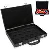 Cryfokt Scatola Portaoggetti per Palle da Biliardo Custodia da Trasporto Portatile Durevole con Maniglia per Biliardo, Snooker, Acciaio Inossidabile, Materiale PU, PUò Contenere 22 Palle