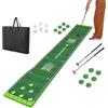 LIFEZEAL Tappetino da Golf Pieghevole, Tappetino per Colpire con 12 Buche, Alllenamento per Golf, Hitting Mat, con 2 Mazze da Golf Telescopiche, 6 Palline, Borsa, Professionisti e Appassionati