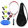 QUILSTM Allenatore di tennis premium Racchetta da tennis Pallina Attrezzatura leggera Giocatori professionisti Allenamento all'aperto Attrezzatura portatile, 3 palline 3 colla per le mani, 53x22 cm