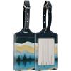 kwmobile Set 2X Targhetta Bagaglio a Mano - Etichetta Valigia Stiva - Tesserino Accessorio da Viaggio in Similpelle Nero/Multicolore - Mappa del Mondo