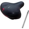 MADICKS Sella Nera per Bici city bike confort - Molto comoda per uomo e donna - Completa di morsetto - Grande seduta Black + Canotto/Tubo Reggisella in Acciaio Sella Bici MTB - City Bike