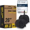 BikePeak 2x Camera d'aria flessibile per MTB 26 pollici valvola auto nera 40 mm ETRO 40/62-559 - 2 tubi flessibili Monty Fudgy