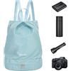 Generisch Wet Dry Bag - Zaino impermeabile, borsa da palestra leggera, borsa per il libero, borsa da palestra, multifunzionale, portatile, per palestra, nuoto, campeggio, Blu, S, descrizione