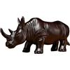 ATREDESES Arredamento per Ufficio Ornamenti di Rinoceronte in Legno Intaglio in Legno massello Animali Home Office Decorazioni for Desktop Artigianato in Mogano Arredamento per La Casa(5.9in)