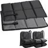 QinyOulhause 2 Pezzi Tappetino Pieghevole Outdoor,Cuscino Stadio Gomma Piuma,Picnic Cuscino Seduta,Cuscini Esterni Impermeabili con 2 Borsa Portaoggetti per campeggio,picnic,escursioni e trekking(Nero,Grigio)