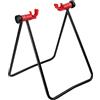 Generic Supporto per bici ad alta resistenza Rotazione a 360 gradi in lega di alluminio Mountain Road Bike Triangolo verticale pieghevole Stand Forniture per biciclette Rosso Nero