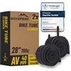 BikePeak 2x Camera d'aria flessibile per bicicletta da città 28 pollici, valvola auto nera 40 mm, 28/47-622/635-2 pezzi Elbrock