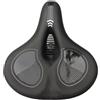 PureBowlic Comodo sellino senza bicicletta con memory foam, per sella a doppio ammortizzatore per mountain bike, cuscino in pelle PU impermeabile con striscia riflettente e manico, nero