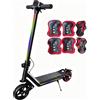 Fanesen Monopattino elettrico per bambini da 6 a 14 anni, 16,5 cm, 3 display a LED alti regolabili, leggero, pieghevole, con luci, portata massima 15/7/6 km, 2/3 modalità (8-16 km/h)