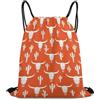 Generic Longhorn Cattle Cow Texas Skull Cactus Tasche Coulisse Zaino con Cordone Unisex Pieghevole per Vita Quotidiana Escursionismo Yoga Borsa Sportiva 36X42Cm