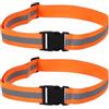 PATIKIL 2 Pz Cintura Riflettente Regolabile da 1,5 Pollici Rosso-Arancione | per Ciclismo Passeggiate Moto, Fluorescente