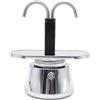 Upluxmira Moka Pot 2 Tazze 100ml Beccuccio Acciaio Caffettiera Espresso Caffettiera Cottura Piano Cottura Caffè, Stile Italiano Percolatore Gusto Ricco, Argento