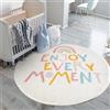 Poowe Tappeto rotondo per cameretta dei bambini, arcobaleni, morbido, soffice, tappeti da costruzione per bambini per sala giochi, tappeto antiscivolo con escavatore per cameretta dei bambini per