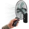 Wintem Ventilatore da Parete 40cm, Ventilatore con Telecomando e Timer 9h, 8 Velocità, Oscillazione 120°, Inclinazione 30°, Griglia Metallica, Silenzioso, Nero