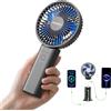 HandFan Ventilatore Portatile Aggiornato da 10.000 mAh Silenzioso - 11,4 cm Ventilatori da Mano Ricaricabili, Ventola Pieghevole Portatile a 180° [30 Ore di Lavoro] con Cordino, Base per Disney/Viaggi